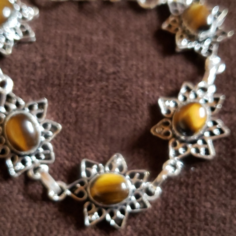 Handcrafted Tiger Eye bracelet,silver sterling - Picture 2 of 4